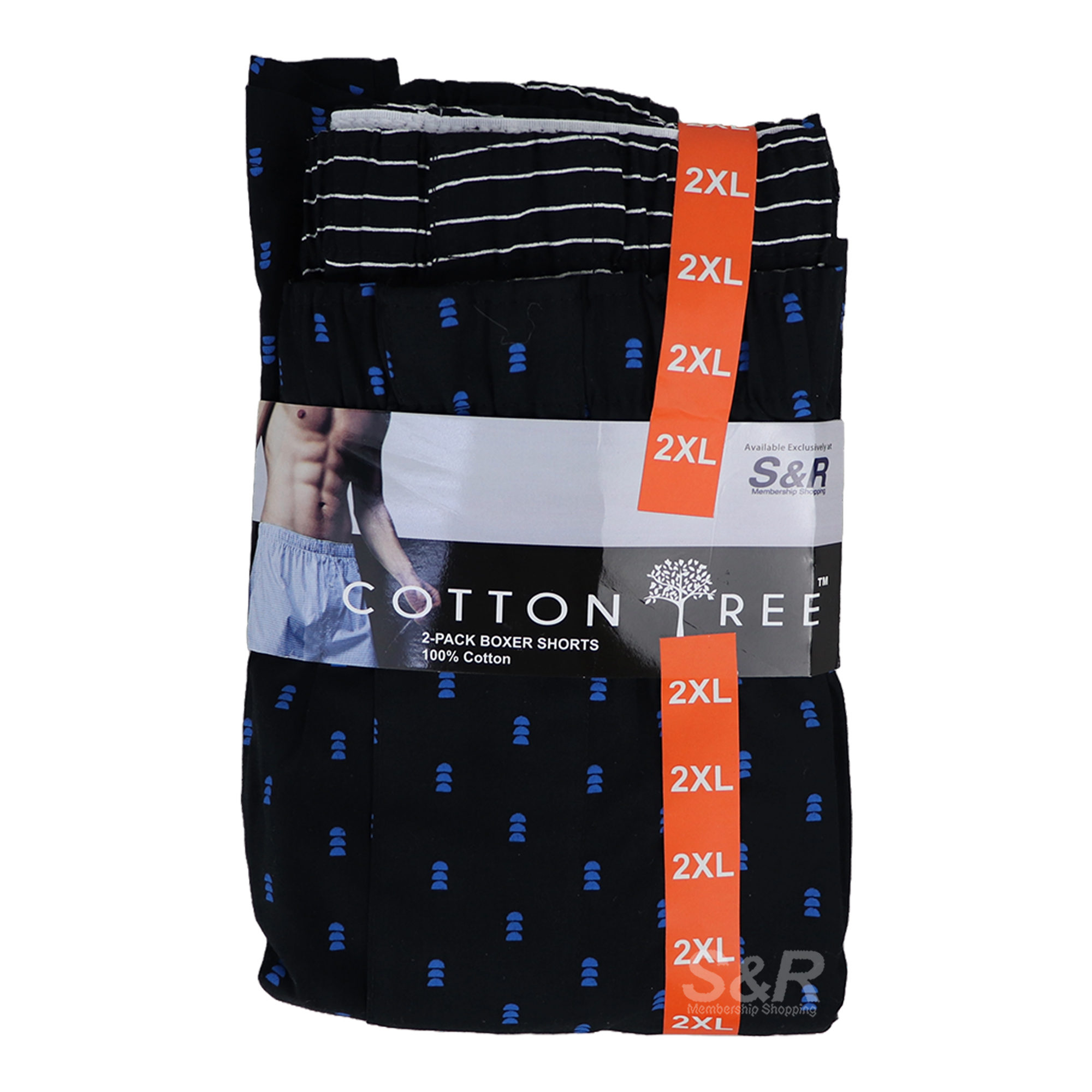 Cotton Tree Mens Boxer Shorts 2XL 2pcs